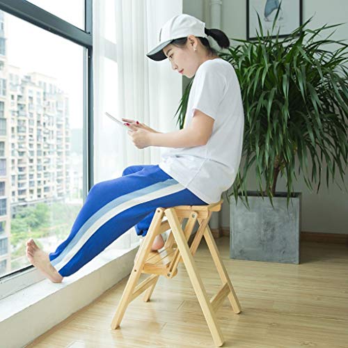 Tabouret d'échelle intérieure double usage : la solution stable en bois blanc pour petits espaces - 5