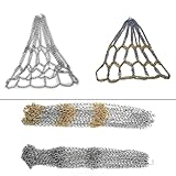 WIIYENA Basketballnetz aus verzinktem Metall, zweifarbiges Kettennetz, Standard-Ketten, für den Innen- und Außenbereich geeignet