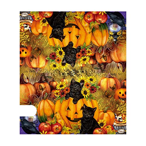 Image of Texupday Fall Harvest Sunflower Pumpkin Black Cat Mailbox Cover with Magnetic Strip Autumn Thanksgiving Mailbox Wraps Post Letter Box Cover Standard Size 21 inch X 18 inch for Garden Outdoor Yard Decor