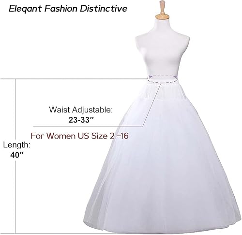 Miniatura 4 de 8 capas de tul sin aros una línea de enagua crinolina debajo de la falda longitud del piso para vestidos de novia de novia