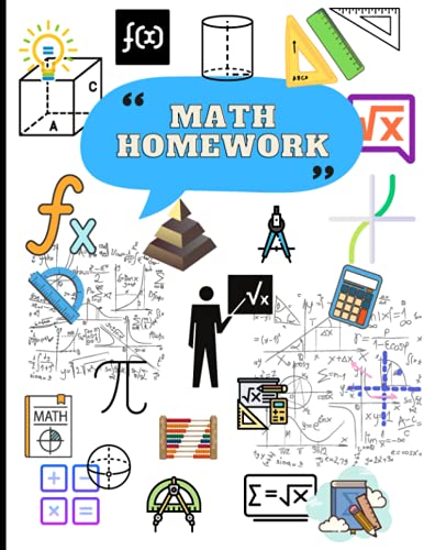 Math Homework: Homework Notebooks for Kids – 8.5 x 11-inch Notebooks – Math Themed Notebook Journal – 120 Lined Pages – Thick Paper – Math Subject Design image 2