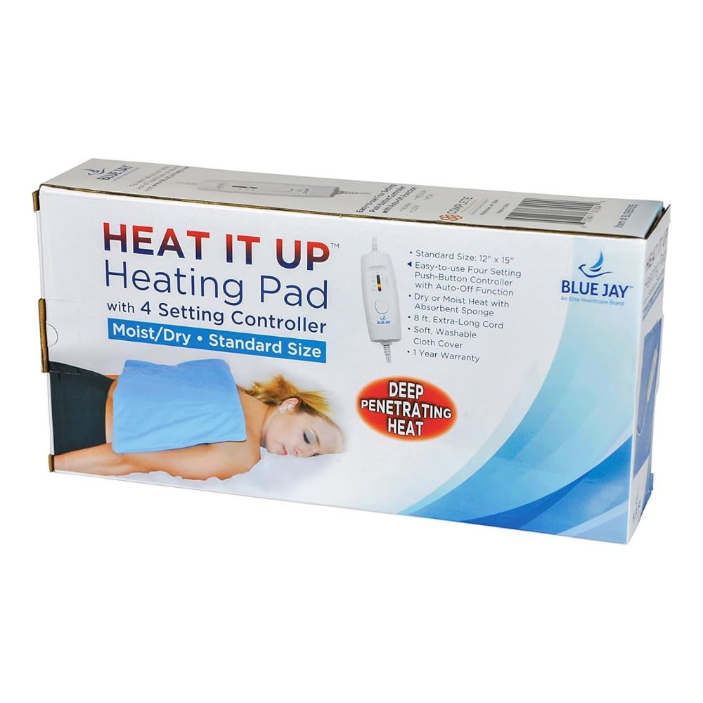 Almohadilla térmica médica completa húmeda/seca, interruptor de 4 posiciones de apagado automático, 1 libra