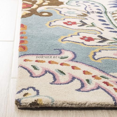 Image of 8x12 Ft Wool Tufted Carpet - Extra Large Handmade Wool Rug for Spacious Bedrooms & Living Rooms