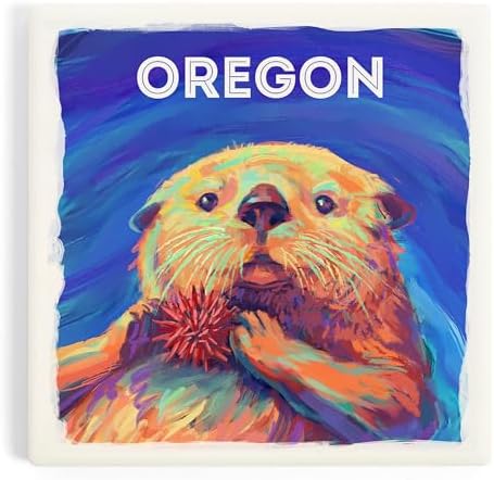 Lantern Press Oregon, Vivid Series, Sea Otter Coaster