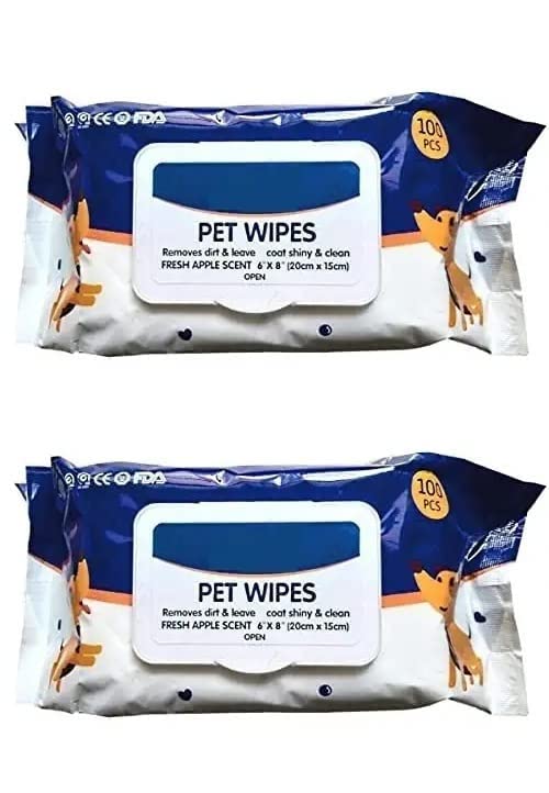 SR VISION Pet Wet Wipes - Exclsuive Body Hypoallergenic Dog & Cat Wipes Wet for Ears Eyes Face Butt Paw with Fresh Apple Scent 6"x 8" - 100 Wipes (Pack of 2) (B0BLP36ZHS) Amazon Price History, Amazon Price Tracker