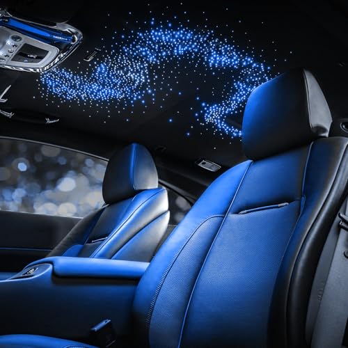 Image of CHINLY 16W 550pcs 13.1ft 0.03in Bluetooth APP /Remote RGBW LED Fiber Optic Star Ceiling Lights Kit +Adapter+Cigarette Lighter for Car /Home Theater