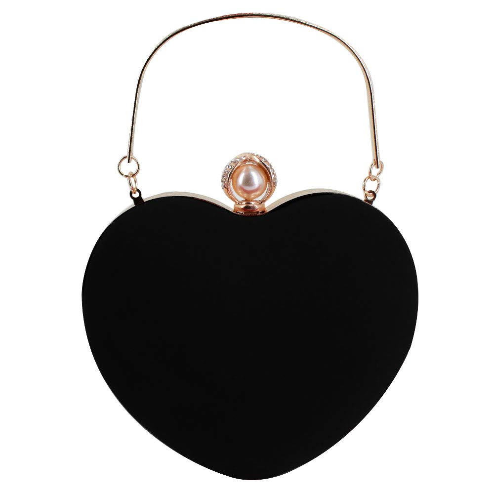 U Scinan Women Heart Shaped Handbag Mini Clutch Chain Purse Chic Shoulder Bag Evening Tote