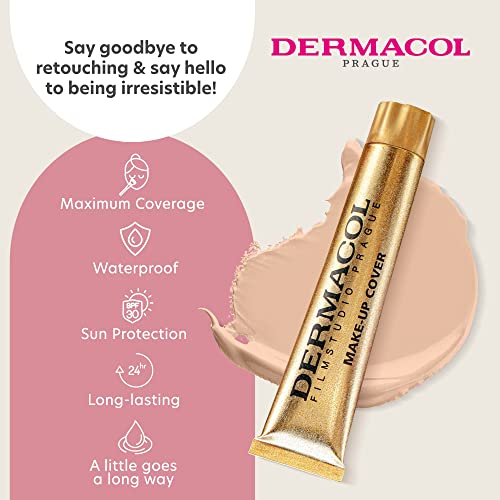Dermacol - Full Coverage Foundation, Liquid Makeup Matte Foundation With Spf 30, Waterproof Foundation For Oily Skin, Acne, & Under Eye Bags, Long-Lasting Makeup Products, 30G, Shade 208 #TOP2