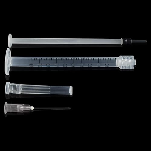 Miniatura 5 de Jeringas de 1 ml con aguja de 27Ga de 12 pulgada, paquete individual, cada una envuelta individualmente - Paquete de 100