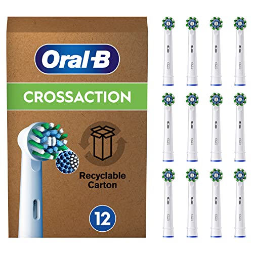 Oral-B Testine Di Ricambio per Spazzolino Elettrico Oral B, 12 Testine Oral B Pro Cross Action, Confezione Adatta Alla Buca Delle Lettere