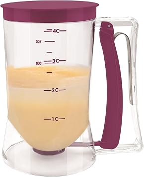 Pancake Batter Dispenser - Kitchen Baking Cake Batter Separator | Kitchen Batter Separator Tool | Precision Batter Dispenser with Measuring Label for Waffles, Pancakes, Muffins