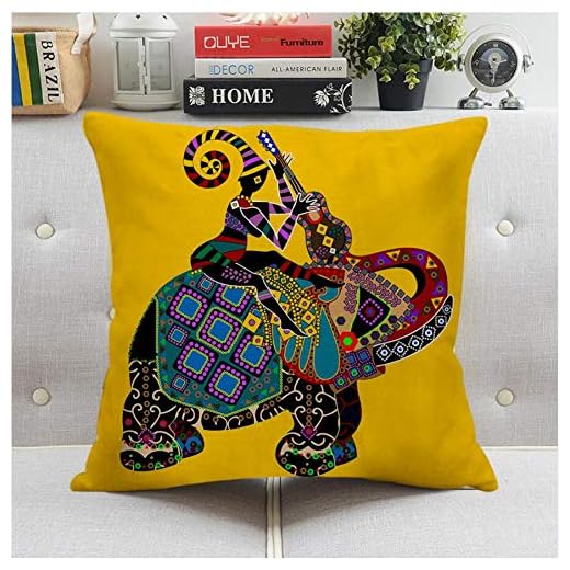 WAFJB Funda de cojín Fundas De Cojín De Navidad Funda De Cojín De Elefantes Funda De Almohada Fundas De Almohada De Poliéster Y Lino para Coche Decorativas Q