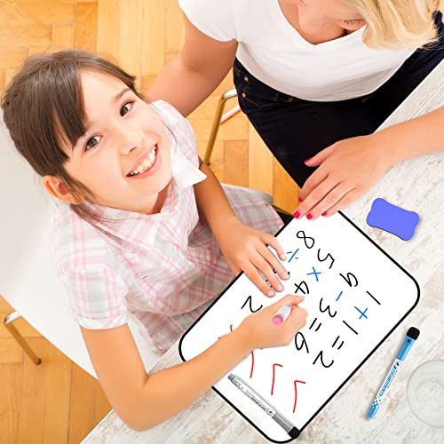 Nicpro Dry Erase Whiteboard A3, Magnetic Double Sided 12 x 16 White Board with Black Border, Including 8 Water-Based Pens and 1 Eraser for Kid Writing & Drawing, Student School, Cl image 7