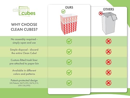 Miniatura 5 de Botes de basura desechables de 13 galones (paquete de 3) con bolsas bajas, contenedores plegables de basura y reciclaje para fiestas, eventos y