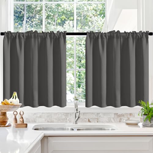 Deconovo Black Out Curtains 36 Inches Long for Living Room and Bedroom