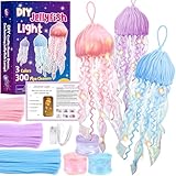 Make Your Own Jellyfish Light Craft Kit: This DIY jellyfish light pipe cleaners craft kit includes everything you need to create 3 jellyfish lights: 300 pipe cleaners (light purple, sky blue, and soft pink), 3 LED fairy light strings, 3 rolls of fish...