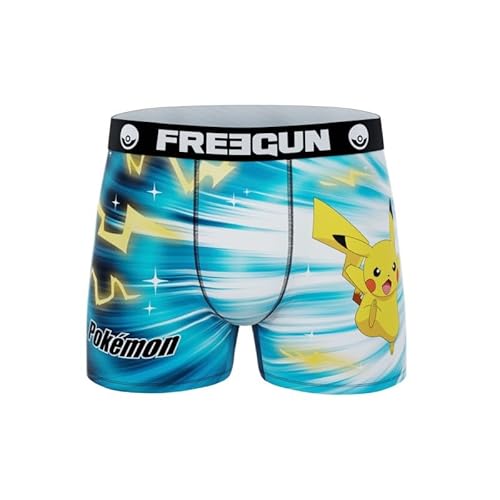 Freegun Herren-Boxershorts Pokemon Pikachu PKM18 PIK – Lustige und Bequeme Unterwäsche mit einem Originaldesign der beliebtesten Figur