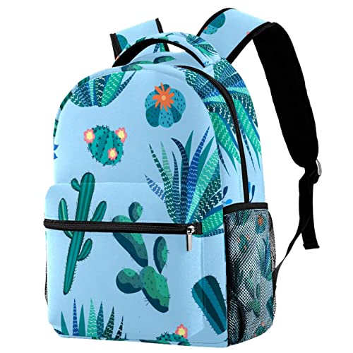 Mochila universitaria de flores de cactus que reduce la fatiga lumbar en trayectos largos