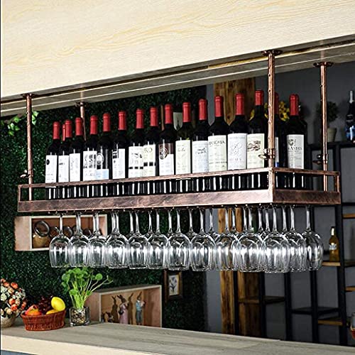 Estante para vino de copa de altura ajustable y organizador de botellas de techo 4