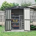 Domi 5'x3' Storage Shed,Metal Sheds&Outdoor Clearance with Double Lockable Door,Gable Roof Tool Small Shed for Garden,Backyard,Patio,Lawn