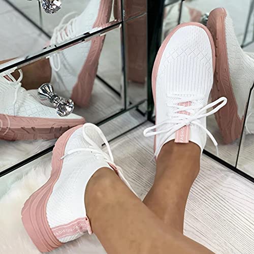 Increase Sportschoenen voor dames, instappers, platte schoenen, dames, sportschoenen, wit, ademend, outdoor, fitness… - Image 3