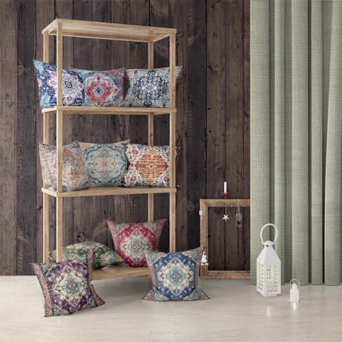 Snylcce Set of 2 Bohemian Style Cushion Covers 65x65 cm Decorative Square Throw Pillow Covers 65x65 CM Sofa Car Pillowcase for Outdoor Home Bed Living Room Couch Decor (Purple) - Image 3