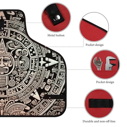 Delantal de herramientas con calendario maya y múltiples bolsillos miniatura 3