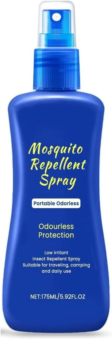 Azonee 175ML Mosquito Repellent Spray, Natural, Deet Free Bug Spray, for Home, Camping and Outdoor Activities 4-Hour Protect, Deet-Free Vegan Plant Based Insect Repellent