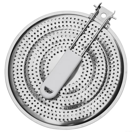 Plaque diffuseur de chaleur en acier inoxydable, diffuseur de chaleur plaque de cuisson à gaz pour cuisinières à gaz et électriques avec poignée pliable...