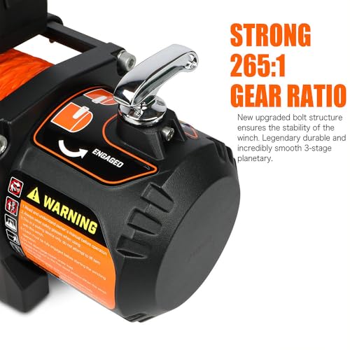 Cabrestante eléctrico 13000 lb 12V con control remoto miniatura 4