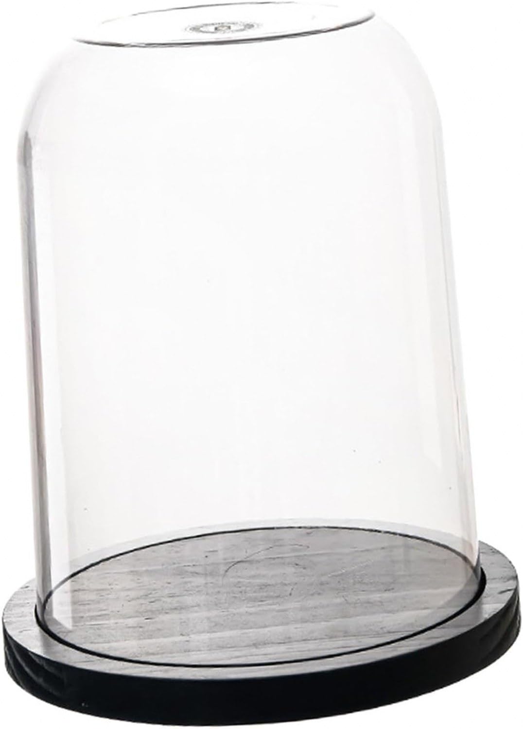 Cúpula de cristal con base de madera para, 23cm x 28,4 cm, 23cm x 28,4 cm