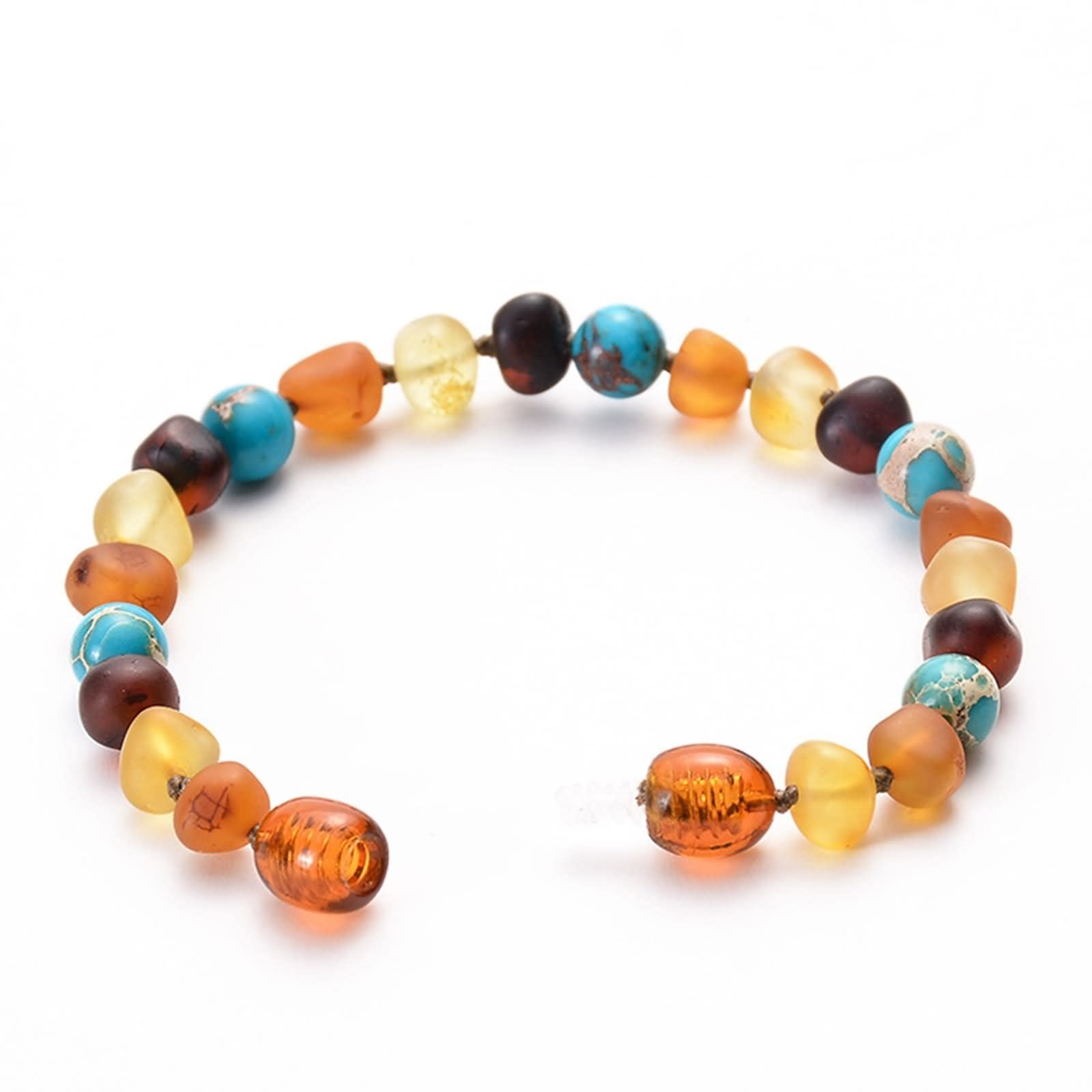 Perlenarmband Set, Freundschaftsarmbänder Natürlicher Bernstein Geschenk Vatertag