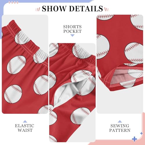 ZZXXB Funny Baseball Pattern Boys Long Pants Soft Trousers Elastic Waist Kids Lounge Bottoms with Pockets S-XL4