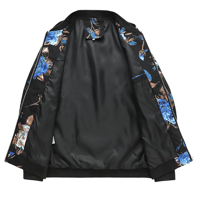 Image of HENGAO Men's Stylish Floral Bomber Jacket