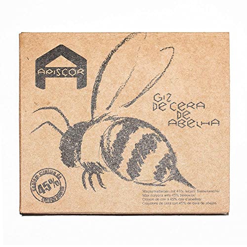Giz De Cera De Abelha Apiscor Bastão Waldorf Caixa 8 Cores