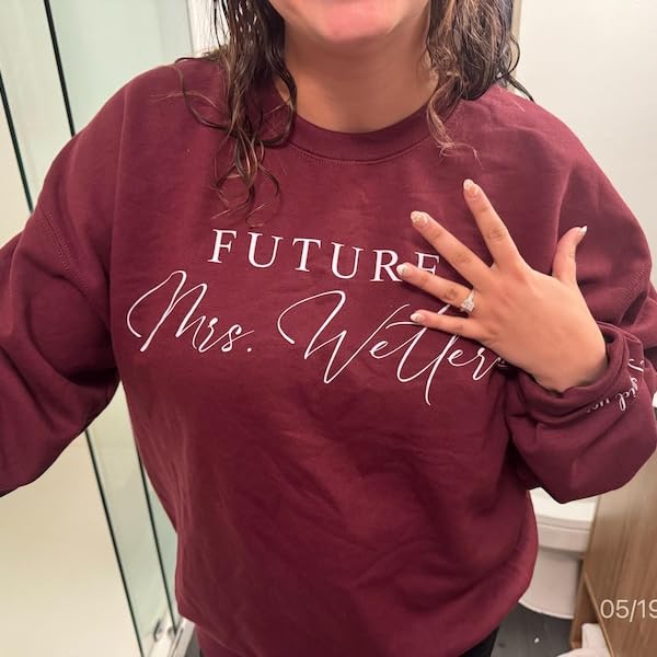 Custom Future Mrs Sweatshirts, Personalized Bride Sweatshirt, Future Mrs Hoodie, Bachelorette Party Gift, Honeymoon Sweatshirts, Wedding Egagement Gifts, New Mrs Pullover3