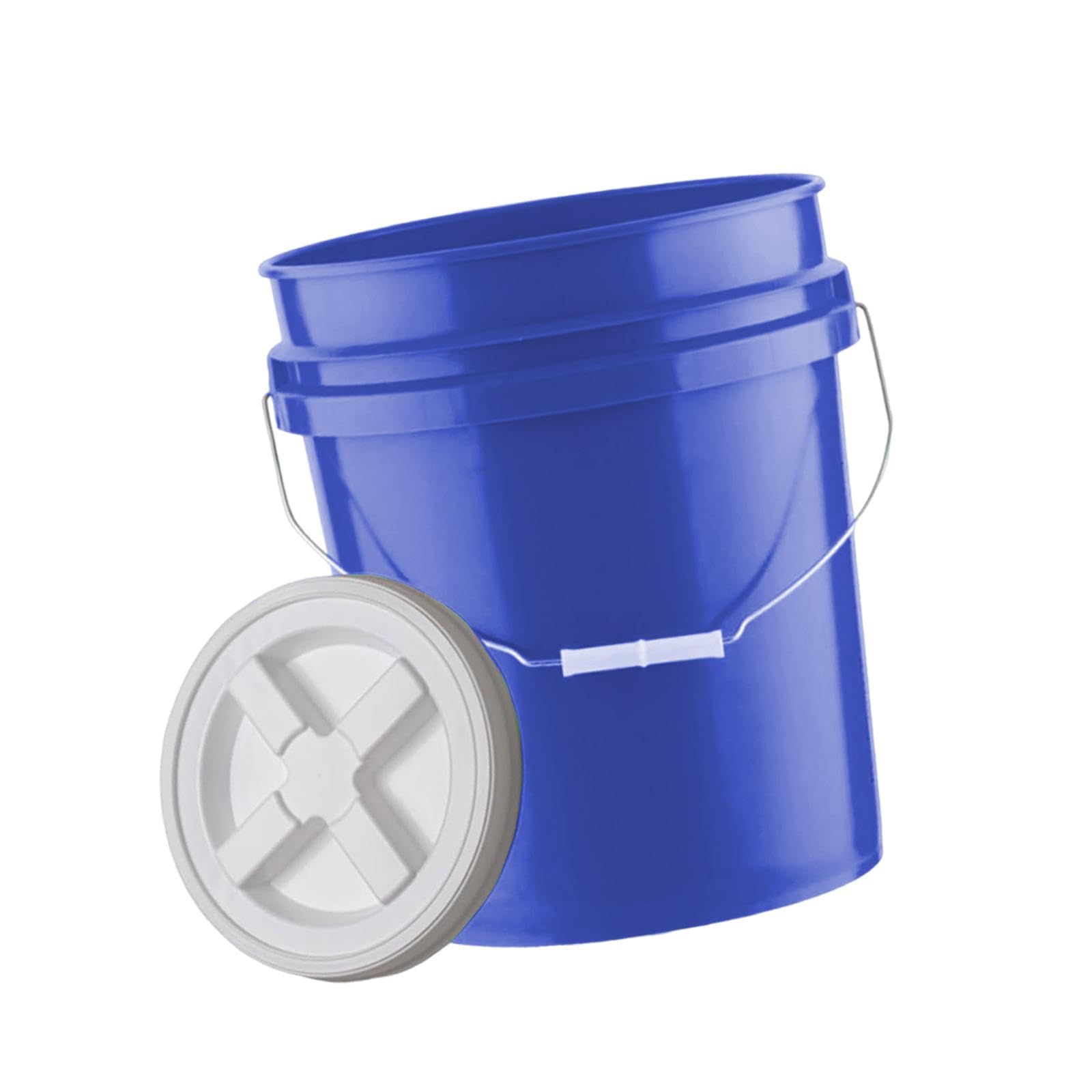 Seau de 20 L Réutilisable, Multifonction et Empilable, Contenant Alimentaire avec Couvercle pour La Maison, Le Jardinage, L'atelier Automobile et, Bleu