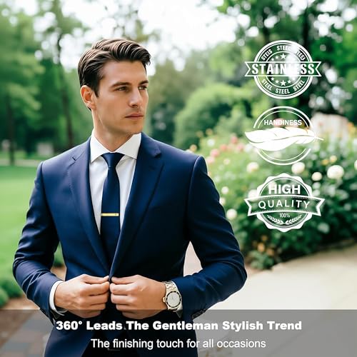 Image of Tie Clips for Men, Tie Clip, Tie Bar, Tie Bars for Men, Silver Tie Tack Pins Unique, Mens Lapel Pins for Suits Shirts, Neck Tie Clasps for Women Boys Dad Father, Jewelry Accessories Gifts for Holiday
