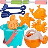 🌊Giocare e imparare - Divertenti set di giocattoli da spiaggia perfetti per la festa estiva in spiaggia all'aperto dei bambini. Nel frattempo, può anche essere usato come un giocattolo da bagno, un giocattolo per feste di nuoto o un giocattolo da neve in inverno. Possono sviluppare la loro immaginazione e la cognizione dei colori e migliorare la coordinazione occhio-mano.