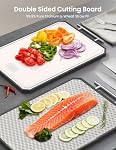 Titanium Cutting Board, Non-Toxic Food Grade Cutting Board for Kitchen, Dual Side-Metal and Plastic Chopping Board, Diamond-Cut Scratch-Resistant Finish, Large Size 16”×11”