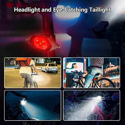Bike Lights Front And Back Rechargeable, Maketheone Super Bright Bicycle Headlight And Tail Light Set Turn Signals, Easy To Install Safety Flashlight Warning Rear Blinkers For Night Riding Cycling #TOP4