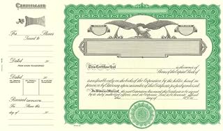 Goes 509 Corporate Stock Certificate, Goes Certificate, Size 8-1/2" x 15", Printable, Laser or Ink Jet Compatiable (Pack of 50)