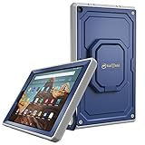 Fintie Case for All-New Amazon Fire HD 10 Tablet (7th Gen 2017) - [Tuatara Magic Ring] [360 Rotating] Multi-Functional Grip Stand Shockproof Protective Carry Cover w/Built-in Screen Protector, Navy