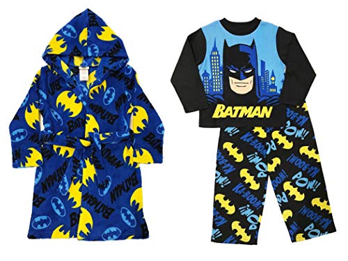 Boys Baman Plush Bathrobe & 2 pc Fleece Pajama Set (10)