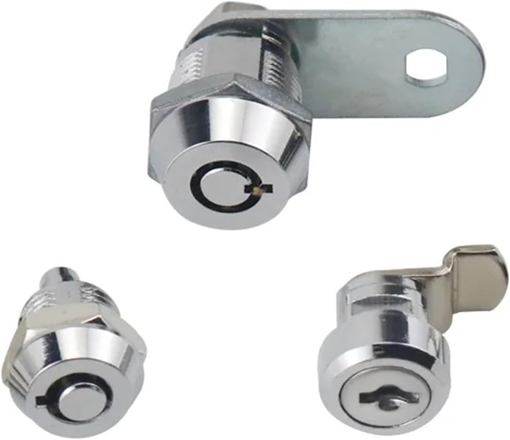 Cam Lock Flat Circular Cam Drawer Plum Blossom Copper Key Iron Box Mailbox Lock 1Pcs(B-Style cam Lock)