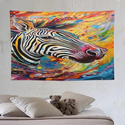 Tapisserie zèbre PAZZK 150×230cm grand format pour décoration murale