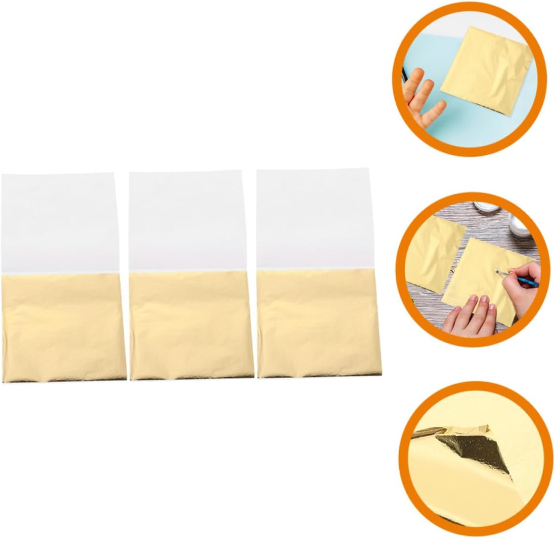 VILLFUL 200sheets Stable Material Gold Foil Flakes Foil for Crafts Imitation Decor