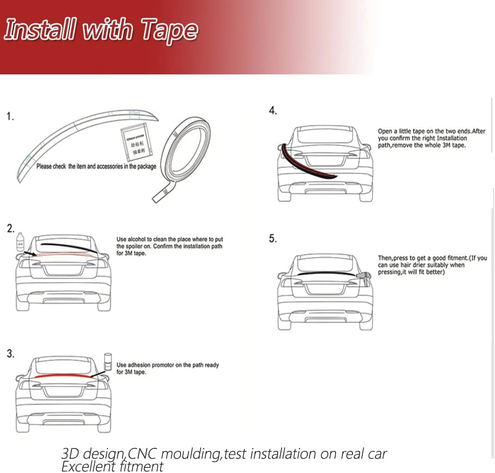 Dry Carbon Fiber Trunk Spoiler Compatible with 2024-2026 Tesla Model 3 Highland Rear Wing Lid Tail Model 3 Accessories Factory Outlet