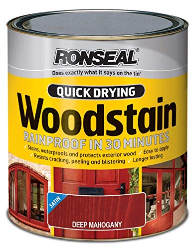 3X750ml Woodstain Quick Dry Satin - Deep Mahogany