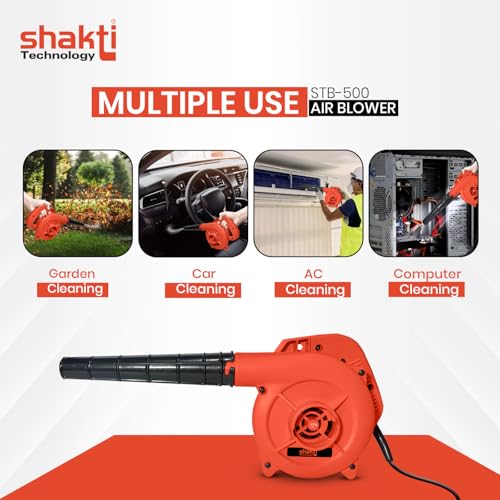 Image of Shakti Technology STB-500 - Blower Machine - Air Blower for Dust Cleaner for Home, Heavy Duty Air Blower Machine with,11000 RPM, 500W, Blow Rate 2.3m /Min - Made in India 6 Month Warranty